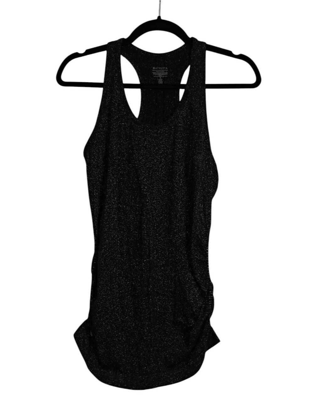 ATHLETA Speedlight Glow Tank Racerback BLACK Shimmer Size Small